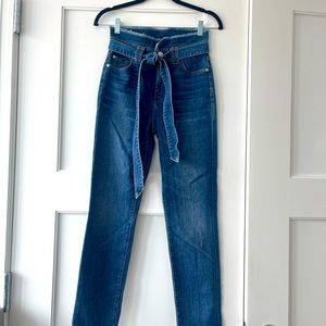Seven For All Mankind Denim Paper-bag Waist with tie detail